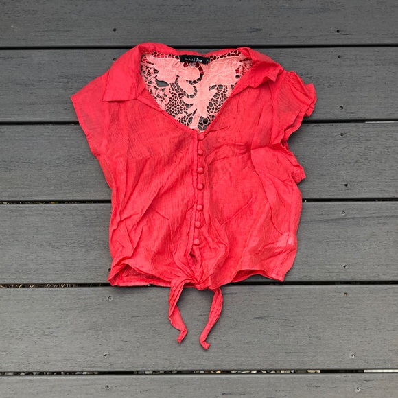 Mustard Seed Tops - Pink Button Down Tee